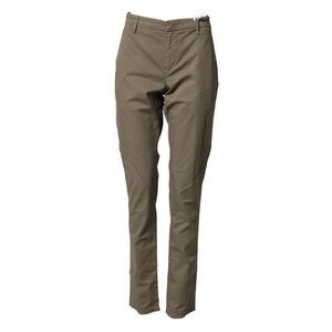 Dondup Cotton Stretch Straight Chino Trouser Pants Men Beige Bottoms